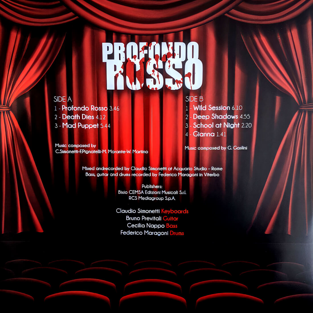 Profondo Rosso - Soundtrack - 45 Anniversary - LP - Back