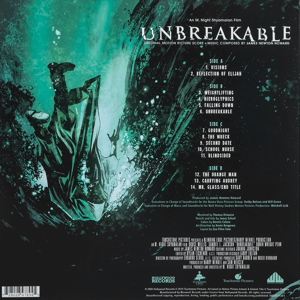 Unbreakable - OST - 2XLP - Back Artwork
