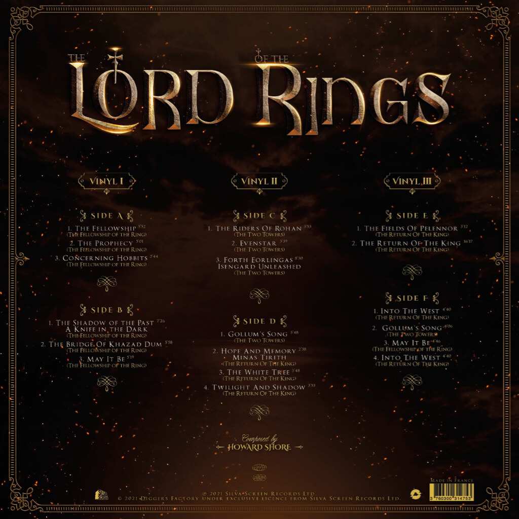 The City Of Prague Philharmonic Orchestra - Music From The Lord Of The Rings Trilogy - 3XLP - Back